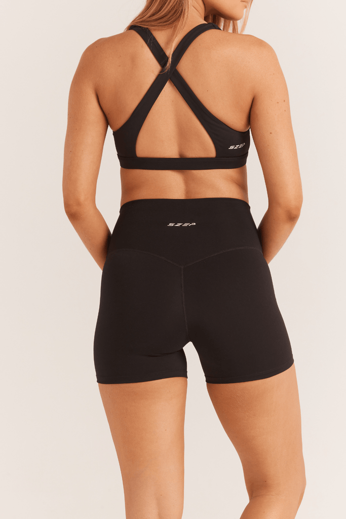 Aire Plunge Crop - Deep Black