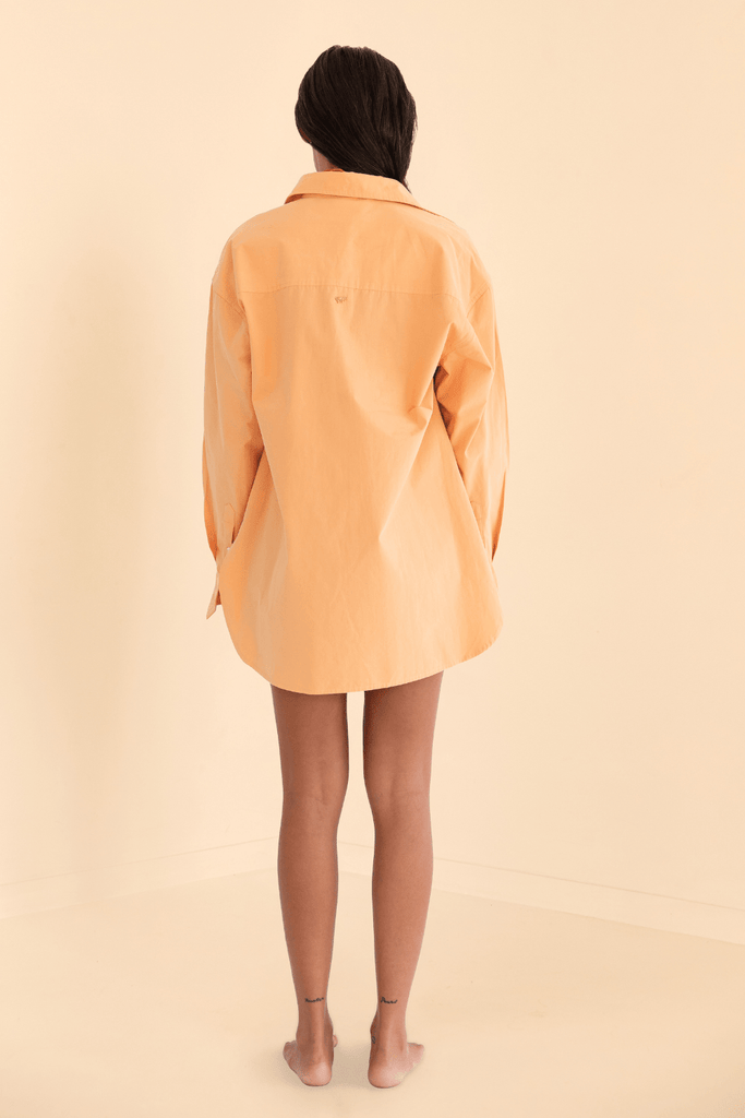 Szep Orange 100% Cotton Overshirt, designed to be paired with resort wear & swim
